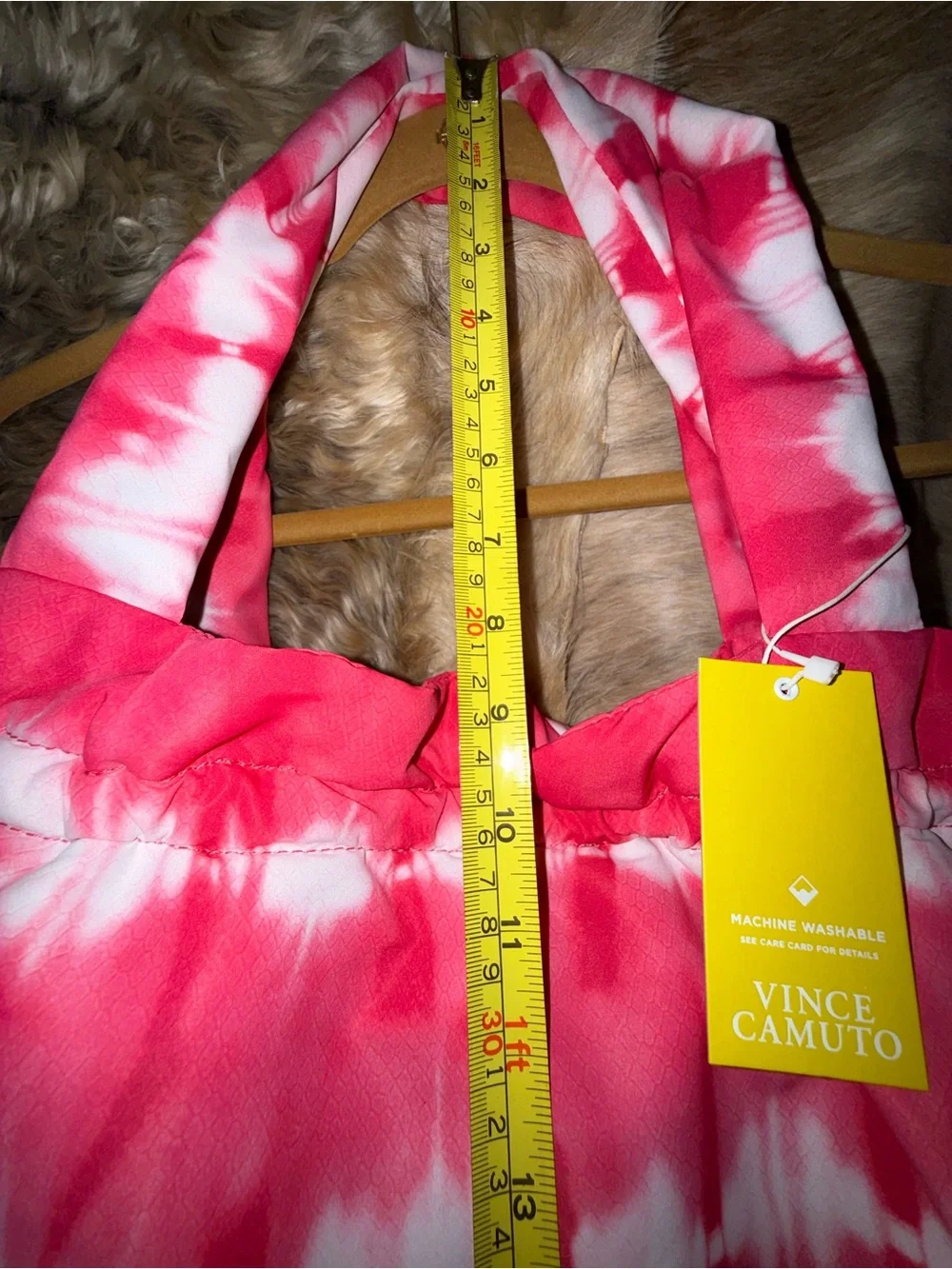 Vince Camuto Pink Tie Dye Large Tote Bag NWT Shoulder Travel Beach Bag